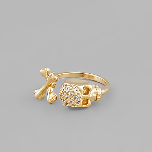 Skull & Pave Bones Ring - Picture 1 of 1